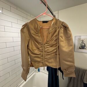 Champagne Gold Ruched Top